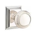 Emtek Norwich Knob 2-3/8 in Backset Passage w/Wilshire Rose for 1-1/4 in to 2 in Door Polished Nickel 8161NWUS14